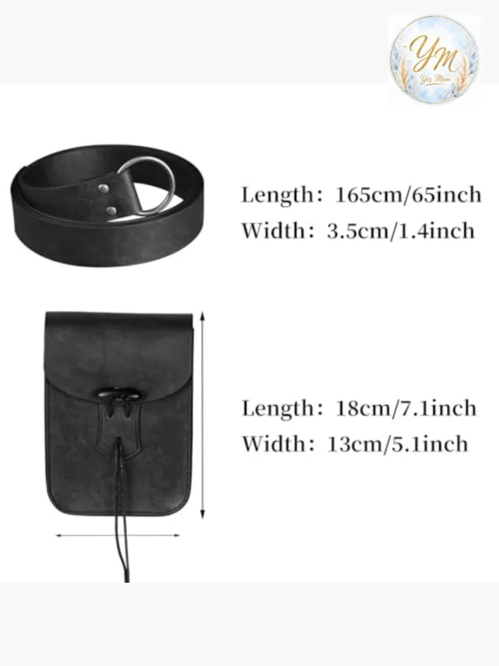 Medieval Faux Leather Belt Bag Renaissance Waist Pouch Cosplay Ren Faire
